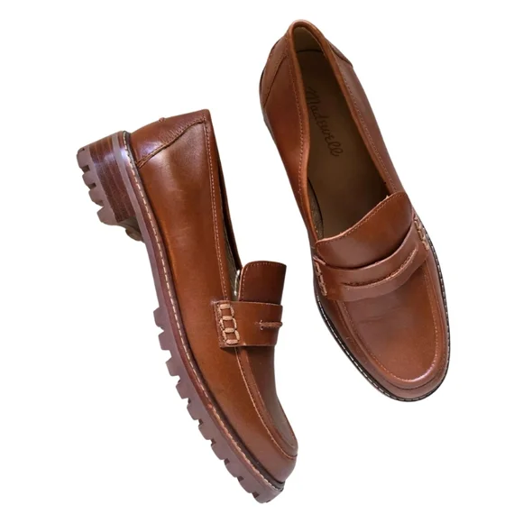 MADEWELL The Corinne Lugsole Loafers Dried Maple Brown Tan Leather Size 8 Womens - Picture 2 of 7